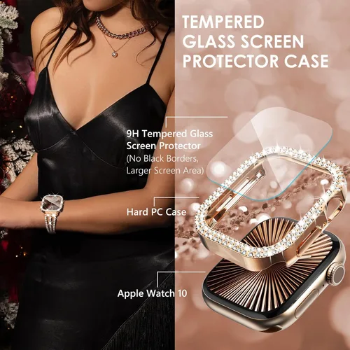 Vista 42 de Surace Bling - Carcasa con protector de pantalla para Apple Watch Series 3, 2, 1 de 1.496 pulgadas