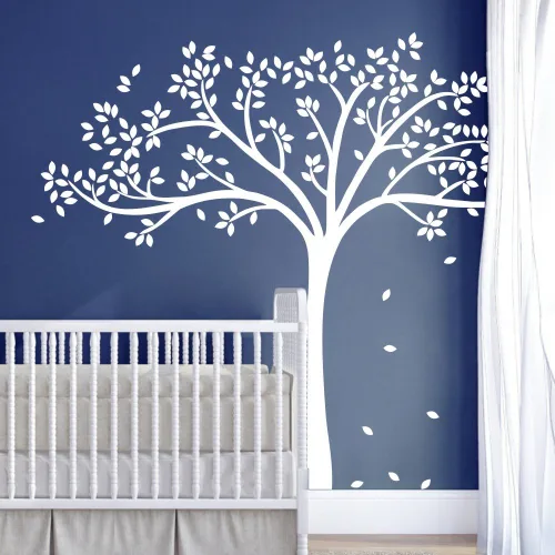 Vista 12 de Adhesivo decorativo para pared, diseño de árbol monocromático, Art Deco, Negro