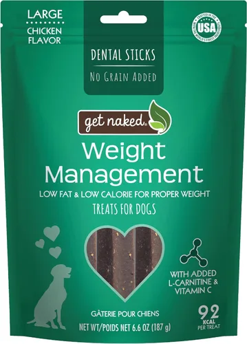 Vista 11 de Get Naked - Palillos dentales masticables para control de peso sin granos para perros pequeños, masticables y golosinas dentales naturales