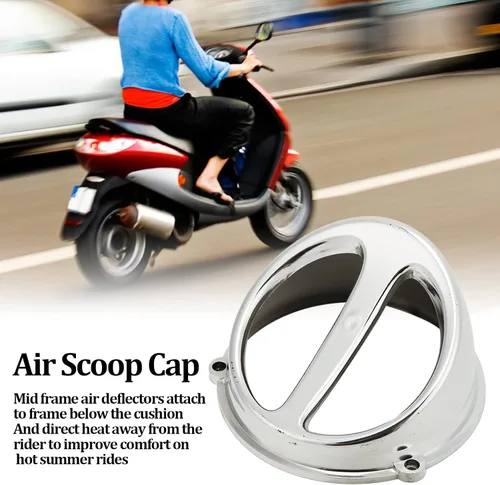 Vista 6 de Keenso Cubierta de ventilador cromada Tapa de cuchara de aire, Cubierta de cuchara cromada ABS QY‑20211061 Reemplazo para GY6 125cc 150cc Scooter
