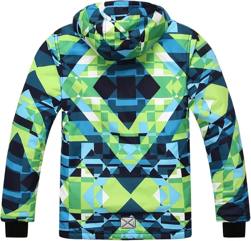 Vista 3 de PHIBEE - Chaqueta de esquí para niño grande, impermeable, transpirable.