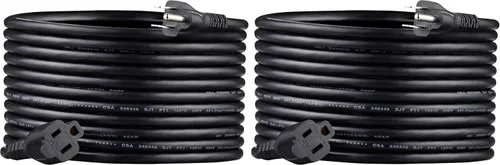 Vista 37 de Amazon Basics - Cable de extensión de 3 pies, extensor de toma de 3 clavijas, cable de extensión para interiores, 13 amperios, 125V, color negro