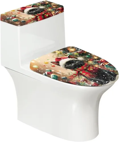 Vista 46 de Juego de 2 Fundas de Asiento de Inodoro con Hojas de Arce de Otoño, Juego de Fundas de Tapa de Tanque de Inodoro con Hojas de Arce Impresas