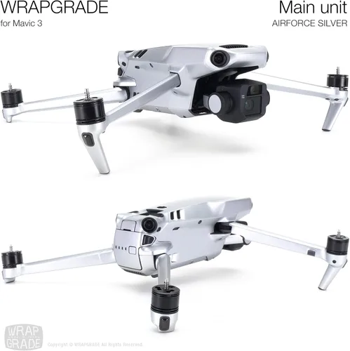 Vista 4 de Adhesivos de piel completa para DJI Mavic 3 / Mavic 3 Classic (Airforce Silver)