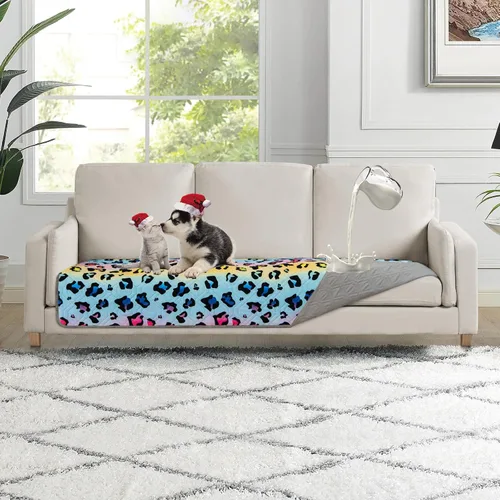 Vista 8 de Funda de Cama 100% Impermeable para Perro 30 x 70 pulgadas Reversible Reutilizable Tapete de Campamento para Niños/Mascotas/Perros/Gatos Lavable