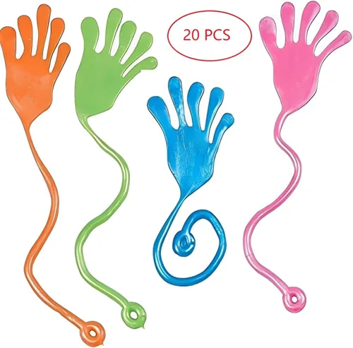 Vista 2 de Tuko 20 unidades de manos adhesivas, dedos pegajosos, juegos de recuerdos de fiesta para niños, juguetes divertidos, recuerdos de fiesta, manos