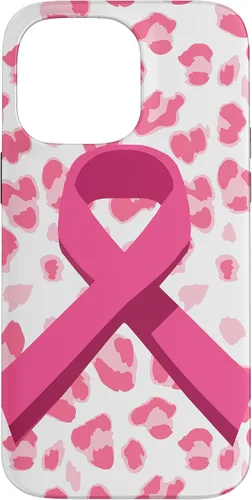 Vista 21 de Funda para iPhone 16 con cinta rosa en estampado de leopardo para concientización sobre el cáncer de mama