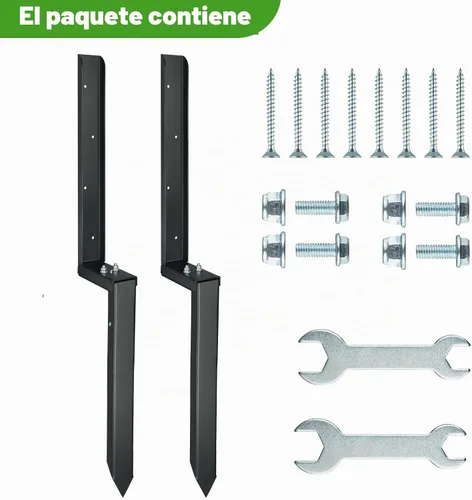 Vista 7 de Kit de reparación de postes de valla de acero resistente, estacas de tierra de anclaje de 32 pulgadas de largo para reparación de postes de valla