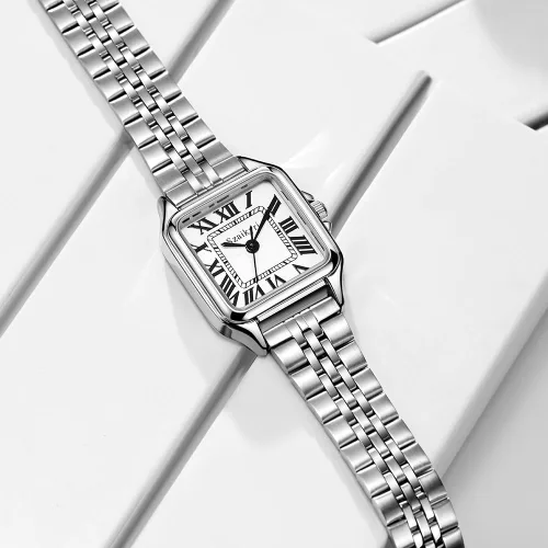Vista 7 de Classic Relojes cuadrados de mujer con números romanos, de vestir, informal