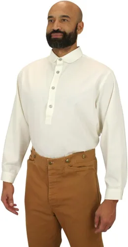 Vista 7 de Historical Emporium Camisa de vestir de algodón con cuello de club banquero para hombre, recreación formal del disfraz del período victoriano Negro