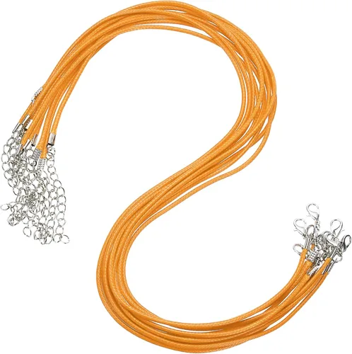 Vista 36 de MECCANIXITY 10 cordones de collar encerado de 18 pulgadas, cadena de collar a granel con cierre de 0.059 in de cuerda de cuero encerado para hacer