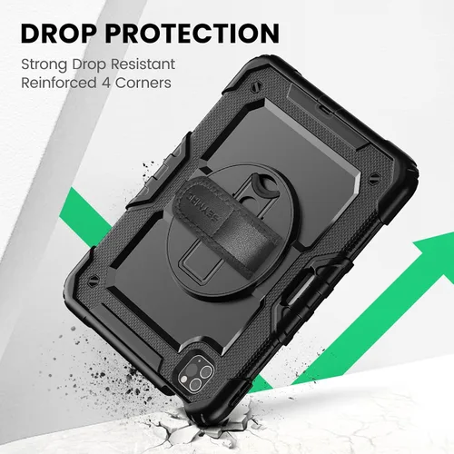 Vista 7 de SEYMAC Funda para iPad Pro 11 de 4ª, 3ª, 2ª, 1ª generación (2022/2021/2020/2018), funda protectora de cuerpo completo a prueba de golpes con Negro