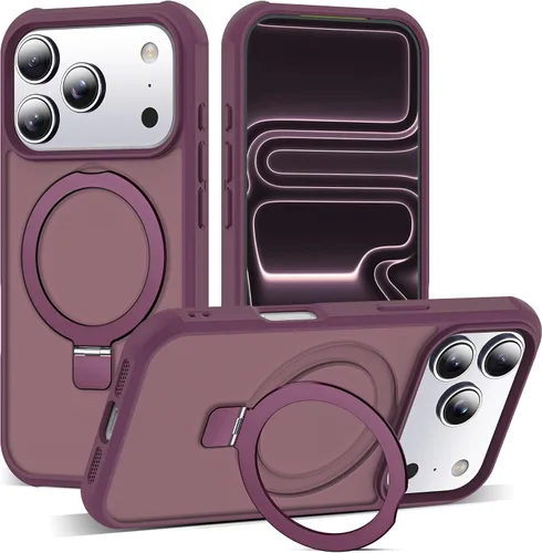 Vista 180 de SKYLMW - Funda compatible con iPhone 11 de 6.1 pulgadas, con soporte magnético invisible tipo anillo, funda translúcida de grado militar, compatible