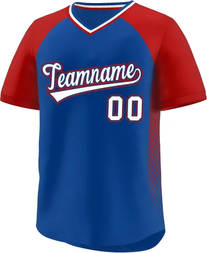 Vista 26 de Camiseta de béisbol personalizada con cuello en V para hombres, mujeres y jóvenes, camisetas de béisbol personalizadas con costuras o estampadas