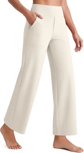 Vista 9 de G4Free EverGoing - Pantalones tobilleros de pierna ancha para mujeres Negro
