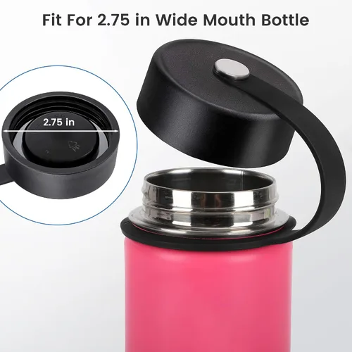 Vista 5 de Tapas de boca ancha compatibles con Hydro Flask de 12 a 64 onzas, 2 tapas de repuesto para Simple Modern, Takeya, Thermoflask, accesorios