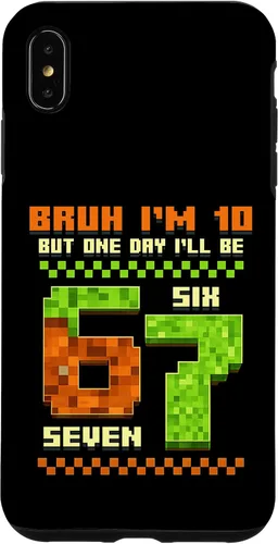 Vista 11 de Bruh I'm 10 But One-Day I'll Be 67 Retro 10th Birthday Kids Case for iPhone XR
