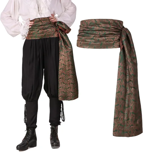 Vista 20 de ThePirateDressing Disfraz de pirata medieval renacentista para Halloween, banda grande
