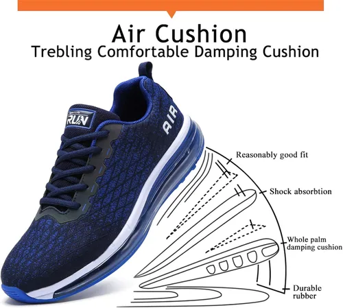 Vista 6 de Axcone Tenis deportivos para hombre transpirables atléticos para correr gimnasio correr ligeros con amortiguación de aire tenis de entrenamiento