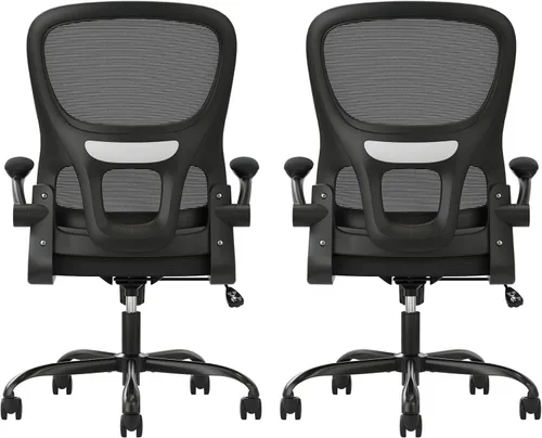 Vista 13 de Soohow Silla de oficina, ergonómica de malla con soporte lumbar, cómoda silla de escritorio giratoria para computadora con reposabrazos abatibles