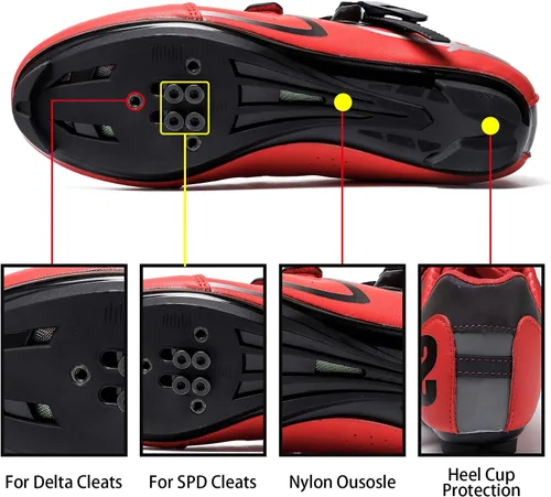 Vista 2 de SeeLeQier Mens Cycling Shoes Women Compatible with Peloton Bike Shoes Indoor Clip in Peleton Road Bike Bicycle Riding Racing Biking Shoes with Delta