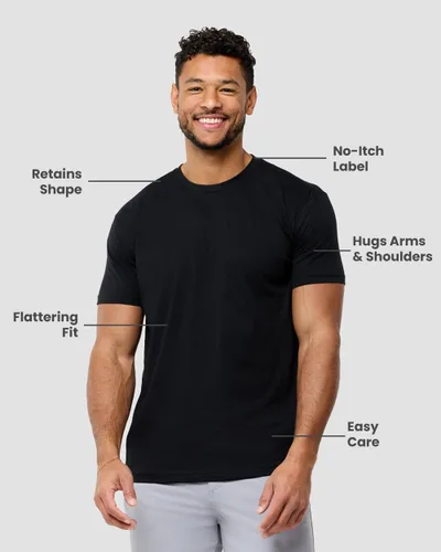 Vista 2 de INTO THE AM - Camiseta clásica para hombre, fresca, manga corta, cuello redondo, ajuste suave, tallas S-4XL