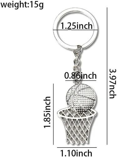 Vista 2 de Llavero de aro de baloncesto, regalos para hombres, niños, regalos de cumpleaños para hijo, nieto, regalo de Navidad para hija y nieta