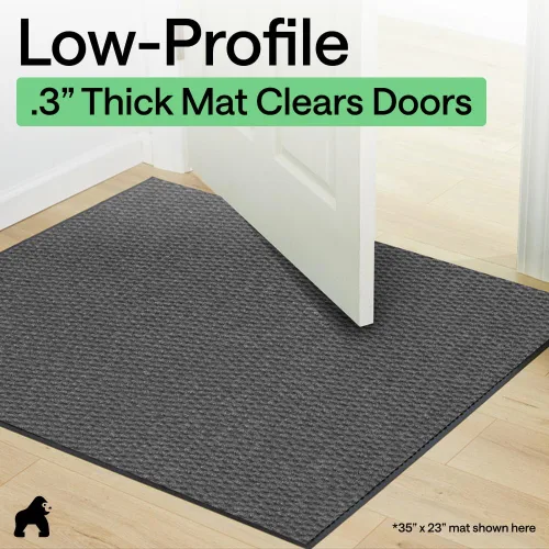 Vista 66 de Gorilla Grip - Tapete afelpado original de goma con perfil bajo, resistente, duradero, impermeable y fácil de limpiar para interior y exterior Marrón