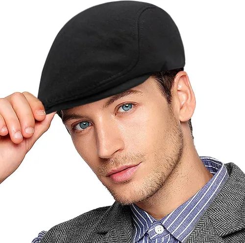Vista 2 de DIYDECAL Paquete de 2 gorras planas para hombre Ivy Gatsby Newsboy