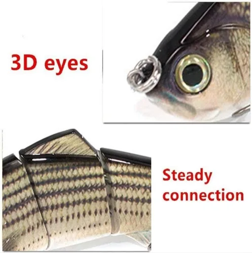 Vista 5 de Señuelos de pesca de 4 segmentos con ganchos BKK para pesca, fácil de atrapar
