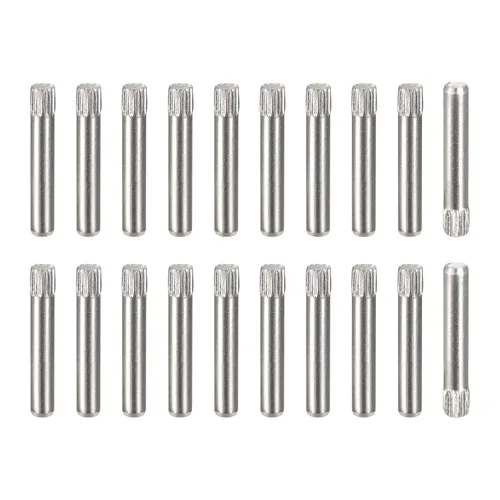 Vista 23 de uxcell Pasadores de acero inoxidable 304 de 0.05 x 0.236 pulgadas, 20 pines de cabeza moleteada con extremo biselado plano, clavijas de madera