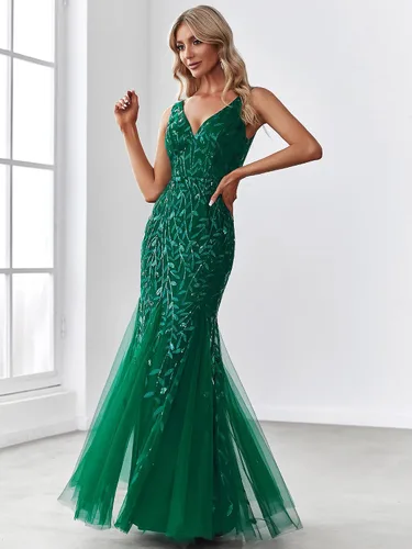 Vista 3 de Ever-Pretty 7886 - Vestido largo de noche sin mangas con cuello en V doble para mujer