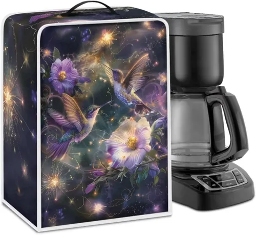 Vista 42 de DISNIMO Cubierta antipolvo para cafetera de mariposa azul, fundas para máquina de hacer café de cocina con mango superior, cubierta