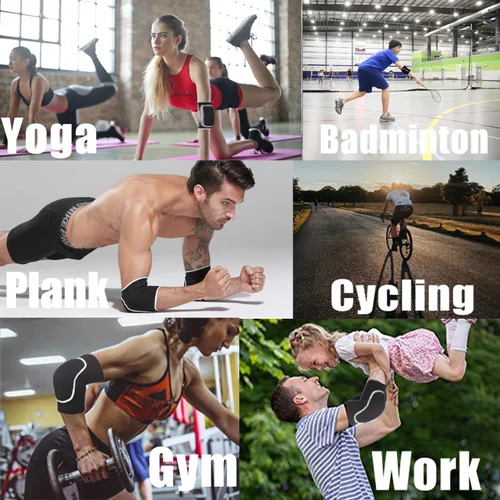 Vista 5 de Coderas de voleibol para mujer, protector de codo en tándem para mujer, coderas acolchadas para béisbol, muay thai, lacrosse, sóftbol, mangas