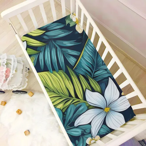 Vista 6 de Fitted Crib Sheets Tropical Palm Leaf Mini Crib Sheets for Boy & Girl Toddler Mattress Sheets Playard Sheet 21216115