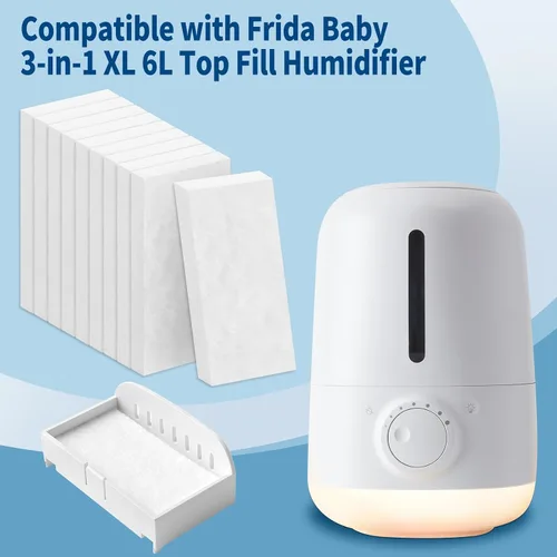 Vista 2 de Paquete de 30 almohadillas de aroma humidificador sin perfume, filtros de repuesto compatibles con Frida Baby 3 en 1 humidificador de llenado