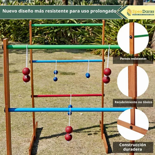 Vista 3 de SpexDarxs Juego de pelota de escalera, juego de madera de 35 pulgadas