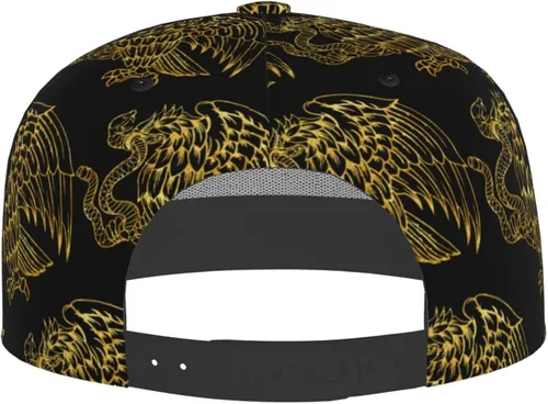 Vista 4 de Sombreros planos de águila mexicana para hombre, sombreros Snapback para hombre, gorra de camionero, gorra de béisbol para juegos, ala ajustable