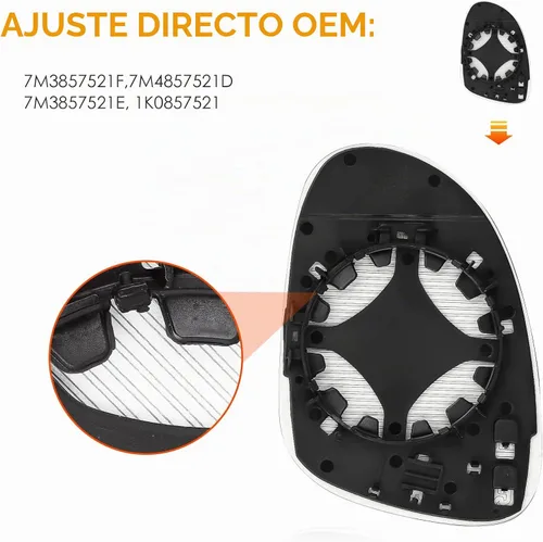 Vista 2 de Espejo retrovisor izquierdo del lado del pasajero+derecho de repuesto para GTI EOS R32 Jetta Passat 2005 2006 2007 2008 2009 2010 repuesto