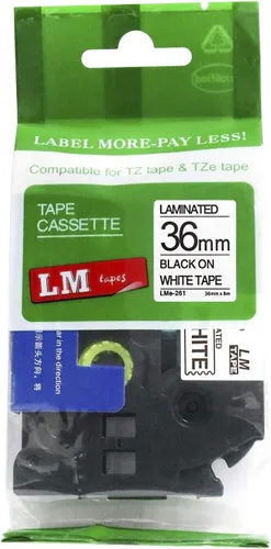 Vista 20 de 2/Pack LMe561 Premium 1.5" Black Print on Blue Label Tape, Compatible with Brother TZe-561 P-Touch Tape 36mm Laminated Replacement Label Tape.