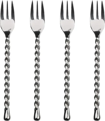 Vista 7 de Gourmet Settings - Juego de cubiertos de anfitriona de 5 piezas - Colección Silver Tear - Juego de cubiertos de metal pulido - Utensilios de cocina