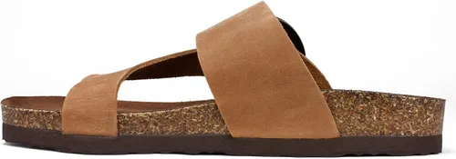 Vista 4 de WHITE MOUNTAIN Sandalia Harley con plantilla para mujer, Blanco