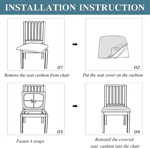 Vista 7 de Juego de 2 fundas elásticas para asiento de silla de comedor, de terciopelo suave, fundas protectoras universales extraíbles para sillas de comedor