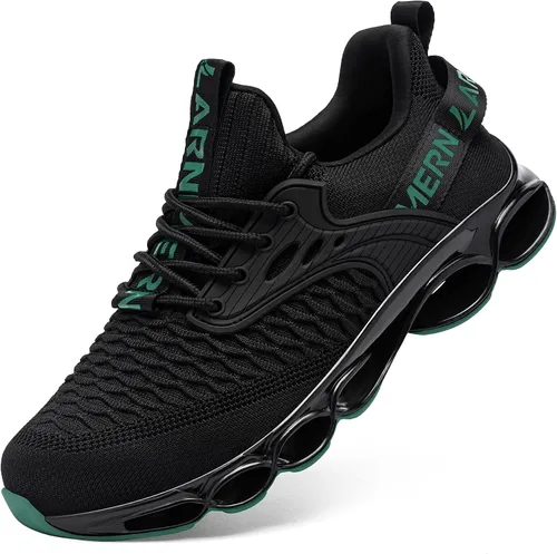 Vista 6 de LARNMERN Zapatos de punta de acero para hombres y mujeres, cómodos tenis de seguridad transpirables, zapatos de trabajo indestructibles