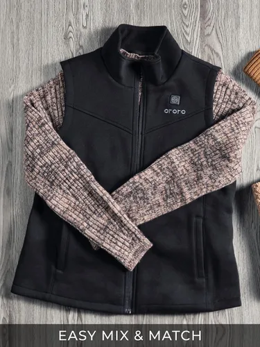 Vista 5 de ORORO Chaleco térmico para mujer con batería, chaleco eléctrico de forro polar capa base