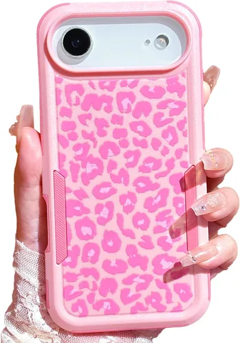 Vista 7 de Funda para iPhone 11 con Estampado de Leopardo Guepardo Rosa, Resistente de Servicio Pesado Robusto Protección Completa del Cuerpo Resistente a
