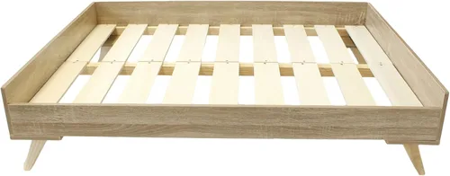 Vista 4 de Midlee Marco de cama elevado de madera para perro, tamaño grande