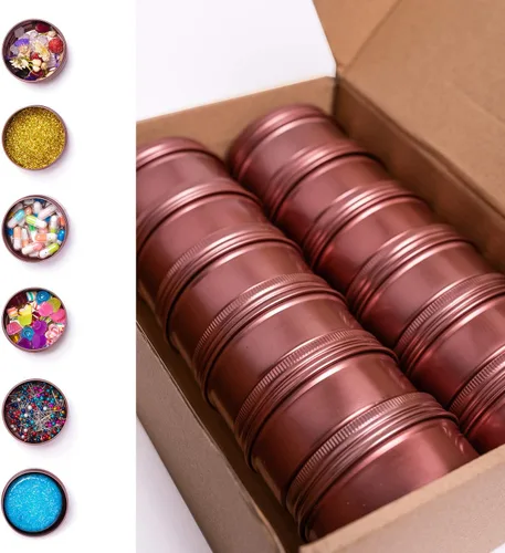 Vista 2 de Latas de 3 onzas, recipientes de lata de 3 onzas, latas redondas de metal con tapas, recipientes de aluminio para bálsamo, dulces, ungüentos, velas