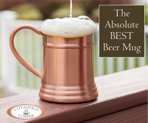 Vista 3 de Taza de cobre puro de alta calidad - 16 oz hecha a mano, elegante y duradera - Perfecta para bebidas frías, cócteles, cerveza y mulas de Moscú