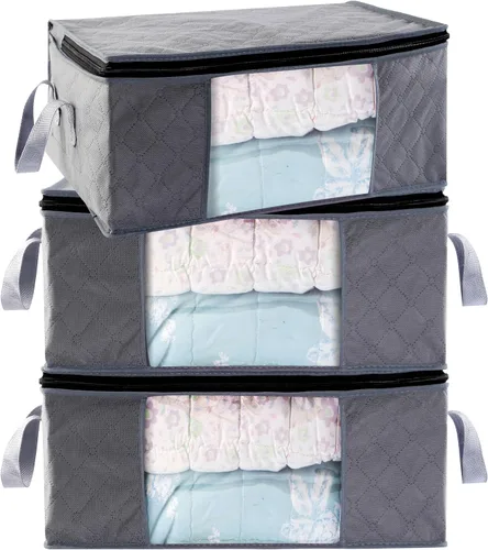 Vista 2 de Contenedores de almacenamiento para ropa, bolsas de armario, contenedores de 35 L, cajas organizadoras de ropa para organizar mantas, sábana
